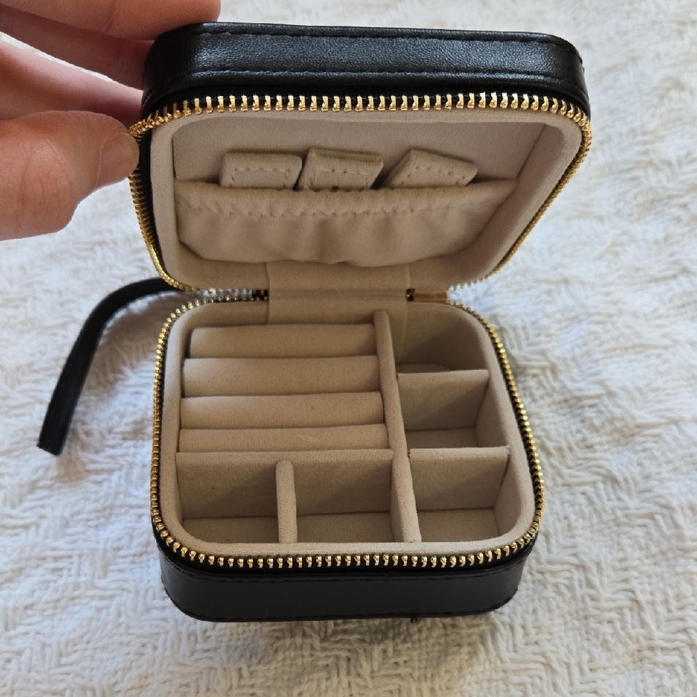 Ross-Simons Black Faux Leather Jewelry Travel Case